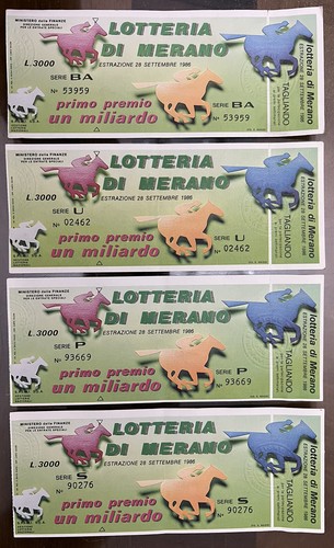 Lotto biglietti lotteria di - lotto, 4